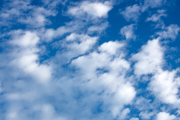 Blue sky and white clouds fine weather