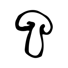 Hand-drawn mushrooms doodle autumn set.