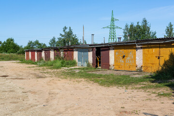 Soviet-era garages and buildings