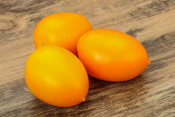 Yellow ripe tasty tomatoes vegetables