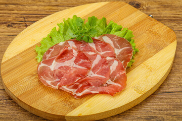 Smoked pork neck slices snack