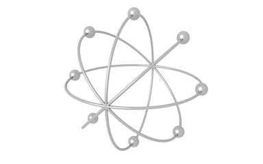 3D illustration of molecular orbit on white background