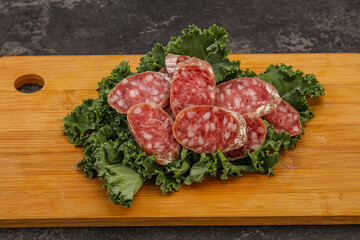 Iberian pork Fuet sausage slices