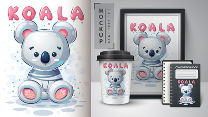 Teddy koala poster and merchandising. © rwgusev