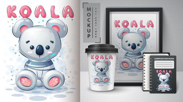 Teddy koala poster and merchandising.