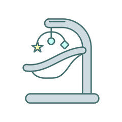 baby color icon, baby electric cradle