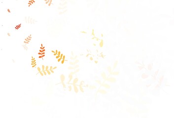 Light Red vector natural pattern with leaves.