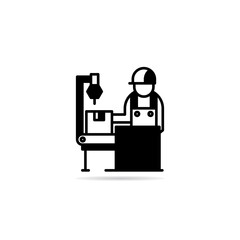 engineer, worker control manufacturing robot icon vector illustration