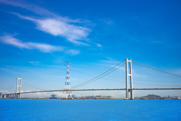 Fototapeta na wymiar Nansha Bridge over Liyang River in Guangdong Province