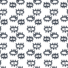 Abstract seamless pattern of eyes. Image for a poster or cover. Repeating texture. Figure for textiles.