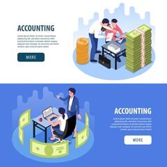 Accounting Isometric Banners