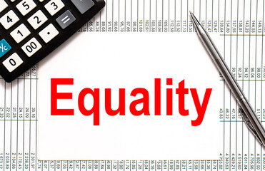 paper note with EQUALITY Message. Concept Image