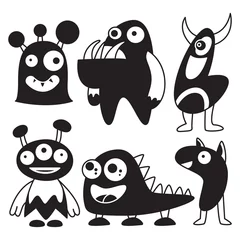Fotobehang funny and doodle monster characters © bigpa