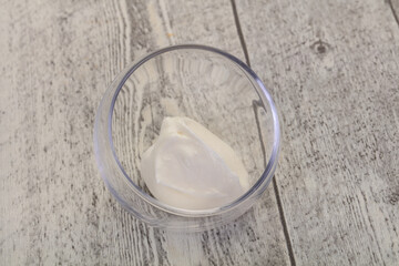 Sour cream in the bowl