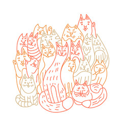 Cats family vector illustration © antalogiya