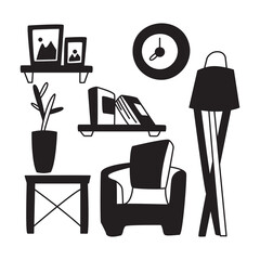 furniture set, interior decoration 