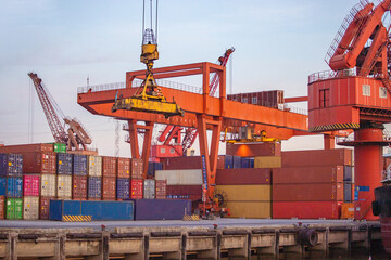 Busy container terminal in China