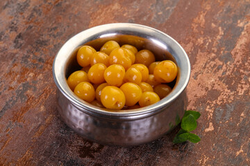 Yellow ripe cherry dessert