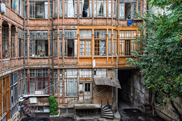 Fototapeta na wymiar Houses in Old Tbilisi, Georgia, Caucasus, Middle East, Asia