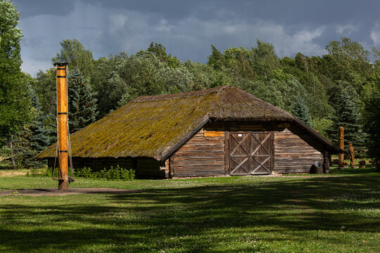 Old wooden traditional house in lithuania