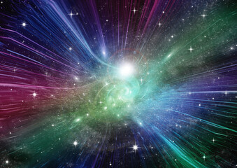 Naklejka premium galaxy in a free space. 3D rendering