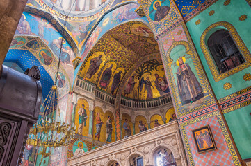 Sioni Cathedral, Interior frescoes representing Biblical scenes, Tbilisi, Georgia, Caucasus, Middle...