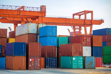 Busy container terminal in China