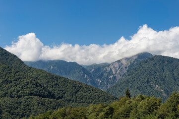 Fototapeta na wymiar Caucasus Mountains near Lashtkhveri, Svaneti region, Georgia