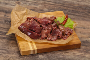 Raw chicken liver ready for cooking