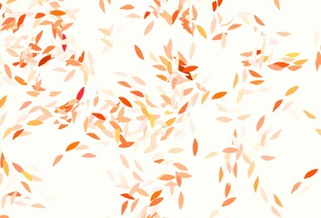 Light Red vector doodle pattern with leaves.