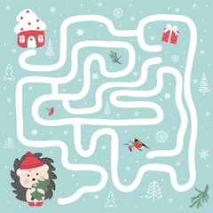 Educational game for children. A fun maze for young children. Cartoon vector illustration.