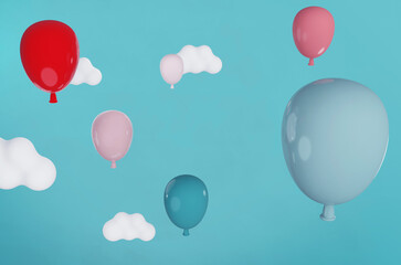 Colorful balloons in the sky 