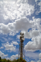 Radio repeater tower on the Atherton Tableland in Tropical North Queensland, Australia