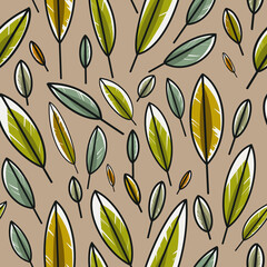 Beautiful leaf or feather pattern for textile and clothing design. Design for greeting cards or gift wrapping