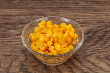 Sweet corn seeds in the bowl