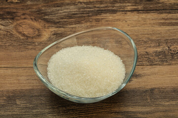 White sugar in the bowl