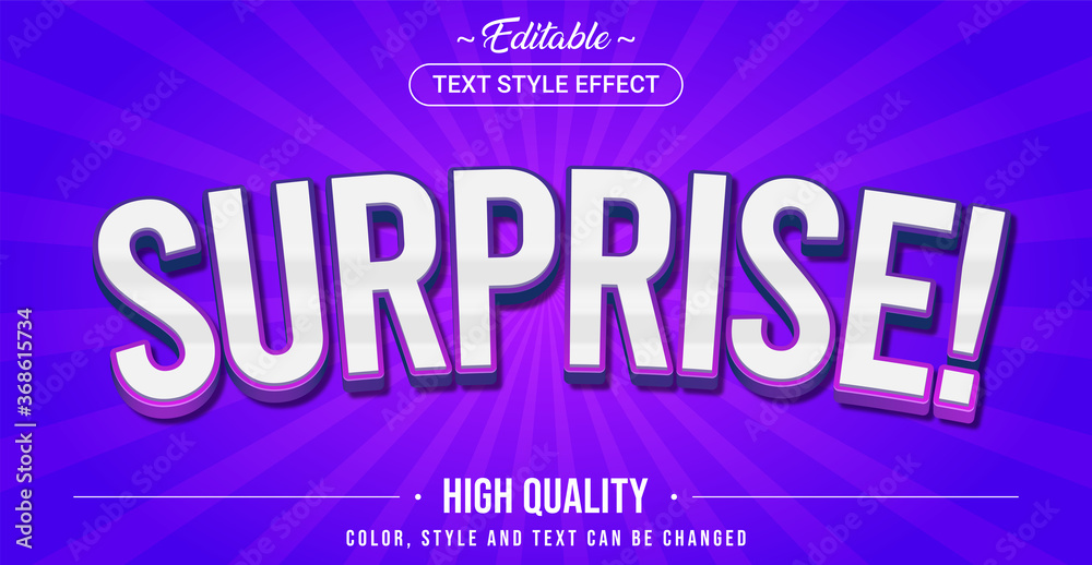 Aufkleber editable text style effect - surprise theme style.