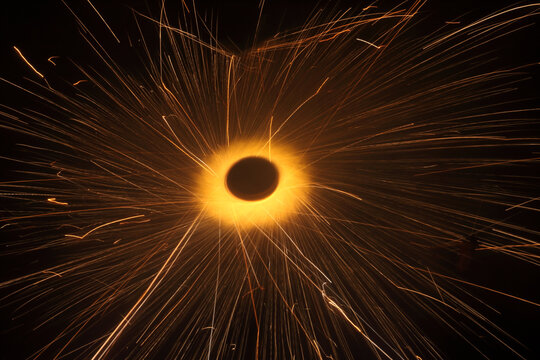 Fire Crackers (Ground chakkar) during Diwali Festival