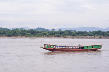Fototapeta premium Boat on the Mekong River in Chiang Rai, Thailand