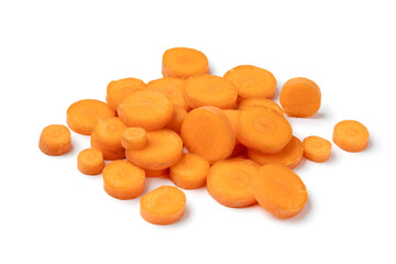 Fresh raw carrot slices