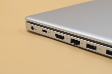 laptop with a USB and HDMI port