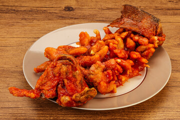 Chinese cuisine squirrel fish with sauce