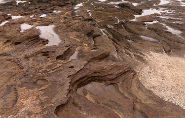 Gran Canaria, Textures of rocks at El Confital beach on the edge of Las Palmas