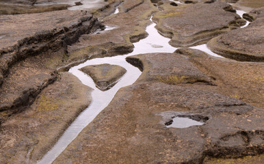Gran Canaria, Textures of rocks at El Confital beach on the edge of Las Palmas