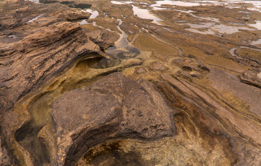Gran Canaria, Textures of rocks at El Confital beach on the edge of Las Palmas