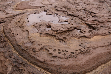 Gran Canaria, Textures of rocks at El Confital beach on the edge of Las Palmas