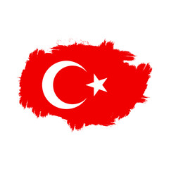 turkey flag splash brush effect icon vector
