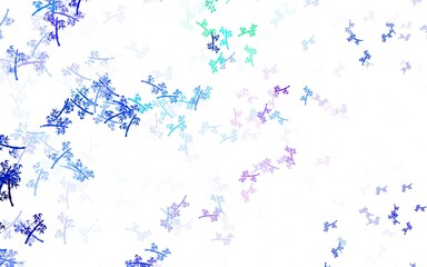 Light Pink, Green vector doodle pattern with branches.