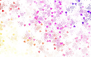 Light Pink, Yellow vector backdrop with memphis shapes.