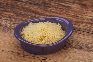 Raw basmati rice in the bowl